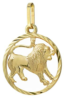 NKlaus Löwe Sternzeichen 585 Gelb Gold 14 Karat 15mm Kettenanhänger Horoskop Zodiak 13322