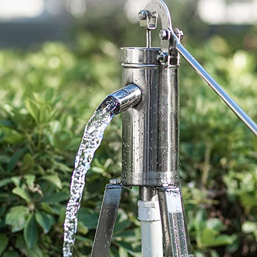JMorCO Hand-Presspumpe, Edelstahl-Tiefbrunnenwasserpumpe, 32 mm, Handbrunnenpumpe, Saugpumpe für Haus, Garten, Hof, max. Hub 32 Fuß
