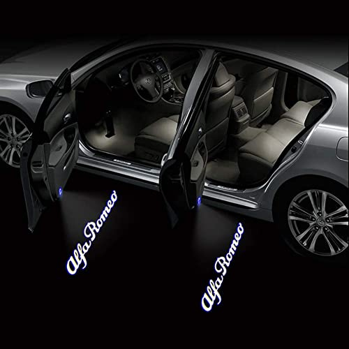 EFEMIR 2X Car LED Door Welcome Light Logo Proiettore per Alfa Romeo Giulia Giulietta Mito Stelvio Brera 147 156 159,01
