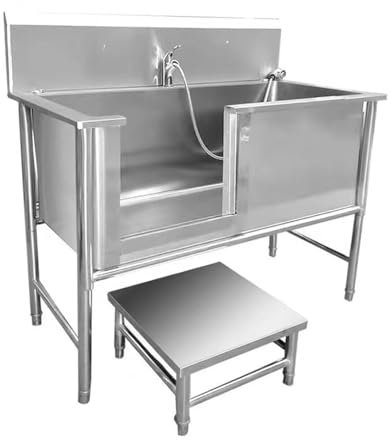 Baignoire de Toilettage Chien, Baignoire pour Chien Inox pour la Maison l'Hôpital les Salons de Beauté,Baignoire pour Animaux de Compagnie(39in,15.7in deep)