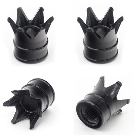 Misuyue Ventilkappen Auto Krone 4pc, Aluminium Ventilkappen Fahrrad Schwarz