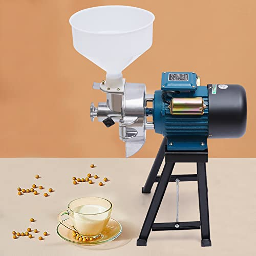 WSIKGHU 2200 W, mulino elettrico per cereali, 40 kg/h, per macinazione a secco e umido, disco per cereali con imbuto per riso, mais, grano