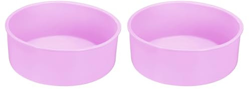 sourcing map 2pcs Round Cake Pans, 6 Inch Silicone Cake Molds for Baking, Nonstick & Quick Release Circle Cake Pans for Layer Cake, Smash Cake and Cheese Cake Light Purple