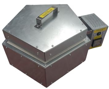 Horno de mufla eléctrico Pentágono doméstico de carga superior 1240 C° con cámara de 3 litros cúbicos y controlador de temperatura/tiempo fácil de usar