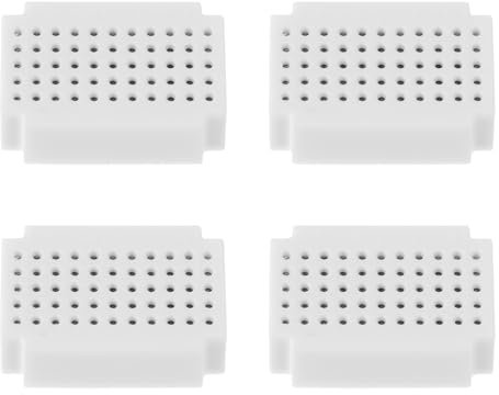 PATIKIL 4pcs Mini Breadboard, Solderless Breadboard Small Breadboard 55 Tie Points Prototype PCB Bread Board Electronics Kit Plates, ZY-55, White