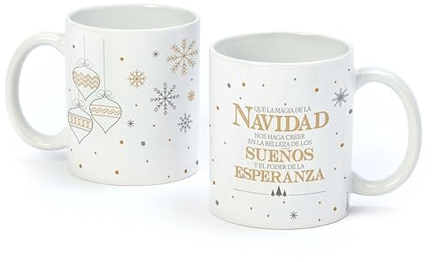 Mopec NG7 Taza copos de nieve con mensaje navideño 325ml/11oz. 8,1x9,5x8cm.