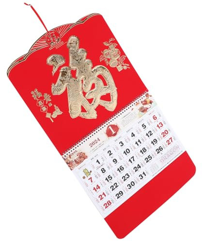 STOBOK 1stück Klassischer Chinesischer Wandkalender Traditioneller Monatskalender Für Jahr Drachen Für Zuhause Und Büro Mit Stabiler Spiralbindung Und Hochwertigem