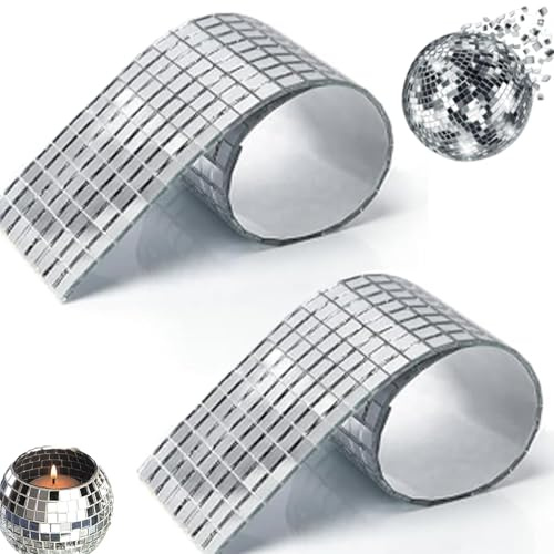 3200 Stück Spiegel Mosaik Fliesen Disco Kugel Spiegelfliesen 5 mm x 5 mm Silbrig Selbstklebende Mini Spiegel Quadratisch Glas Mosaikfliesen Discokugel Spiegel Aufkleber Glas für Bad Küche Wohnzimmer