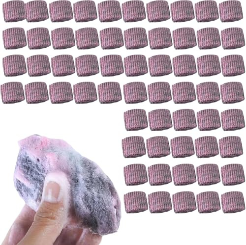 Tampon Jex avec Savon 60 Pièces de Nettoyage Réutilisables, Laine d'acier pour Nettoyer Les casseroles pré-savonnés tampons jex de Nettoyage efficaces tampons à récurer en métal Anti-Rayures