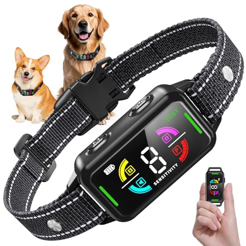 Yaskyly Collare Antiabbaio per Cani, Collare Addestramento Elettrico per Cane Taglia Grande Media Piccola, 4 Modalità Suono/Vibrazione/Vibrazione Forte, Ricaricabile, Impermeabile IP67