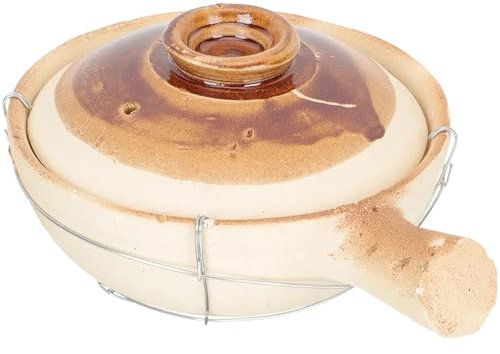 CVNIMV Casserole Dish Casserole Dishes Braising Pan with Lid Noodles Pot Terracotta Casserole Pottery Kitchenware (Beige)