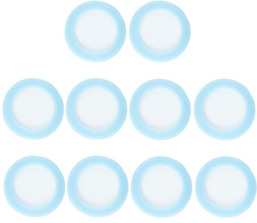 Hoite Difusor de CO2 de alta densidad para acuario (10 unidades), disco cerámico de repuesto de 2 cm con anillo exterior azul y blanco.