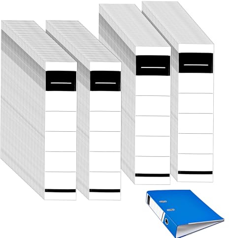 200 Stück Ordnerrücken Selbstklebend, 2 Größen (19 x 5,4 cm, 19 x 3,6 cm) | Rückenschilder Ordner Breit Selbstklebend, Rückenschilder für Ordner, Für Archivierung und Organisation, Ordneretiketten
