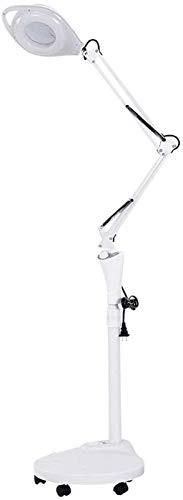 UYCVT Magnifying Glass, Floor Standing Lamp, Adjustable Swivel Arm 16X Magnifier Lamp Light for Skincare Beauty Manicure Tattoo Salon Spa with Rolling Floor Stand