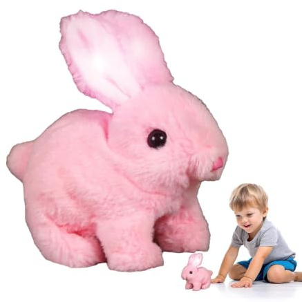 Realistic Bunny Interactive Plush Figures Hopping Robotic Animal Jumping
