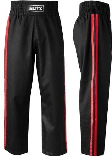 Blitz Classic Polycotton Contact Trousers - Black/Red - 0/130cm