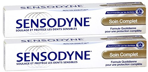 Sensodyne Pâte Dentifrice Soin Complet - Lot de 2x75 ML - Sensibilité Dentaire Diminuée - Gencives et Dents Protégées - Dents Saines et Solides