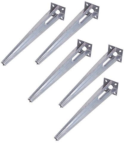 Baumarktplus 5X Bodenhülse Einschlaghülse für Ø 34 mm Zaunpfosten Einschlagbodenhülse 50 cm Länge Zaunpfahl Bodeneinschlaghülse Pfosten verzinkt Aufnahme 100 x 100 mm