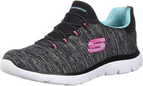 Skechers Summit - Quick Getaway Black/Light Blue 8.5 C - Wide