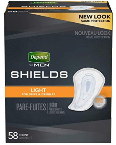DependsMen Incontinence Shields/Pads Light Absorbency - 1 Box