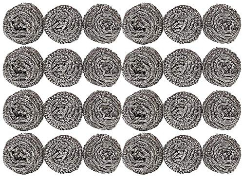 Edelstahlschwämme, 30 g, 24 Stück, Scheuerschwämme, Stahlwollschrubber, Metallschrubber für Pfannen, Stahlwolle, Seifenpads, Kochutensilien, Reinigungswerkzeuge für Küche, Bad usw.