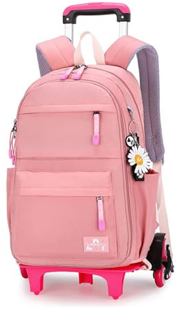 Kids Rolling Backpack with Wheels, Wheeled School Backpack for Girls Boys