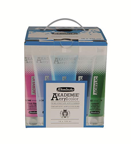 Schmincke feinste Akademie Acrylfarben Valuepack 16 Farben a 120 ml