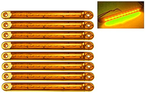 Indicateurs de Position Latéraux à Del, 10 Pièces Feux de Gabarit de Voiture Indicateurs Latéraux de Voiture Feux 12SMD LED Lumière Latérale Arrière Avant 24V (Jaune)