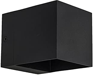 Qazqa - Modern 4er Set Wandleuchten schwarz - Transfer I Wohnzimmer I Schlafzimmer I Up I Down - Stahl Quadratisch - LED geeignet G9
