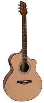 DIMAVERY STW-50 Guitarra Western natural | Guitarra Western Mini Jumbo con sistema de pastilla
