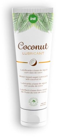 INTT Vegan Coconut Gleitgel auf Wasserbasis - 100 ml für empfindliche Haut, sicher mit Latex-Kondomen und Silikontoys, dezent nach Kokosnuss duftend, leicht zu dosieren