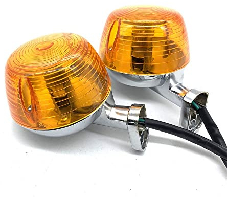 Blinker Motorrad Motorrad vordere Anzeige Vintage Runde Blinker Lichter Lichter Lichter Stahl Drehen Lichter Hecklichter rundes Zinkmetall Motorrad Blinker (Color : Front-Short)
