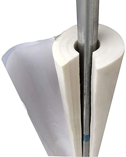 DUTIL Wasserrohrisolierung Rohr Solarrohrisolierung Rohrverdickung Frostschutzisolierung Baumwolle offene Isolierung Rohrmanschette Schutzmanschette weiß (Size : 76mm)