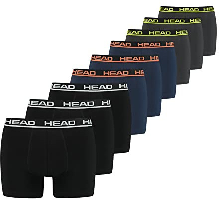 Head Calzoncillos Tipo bóxer para Hombre (9 Unidades), Negro, Azul y Gris, XL
