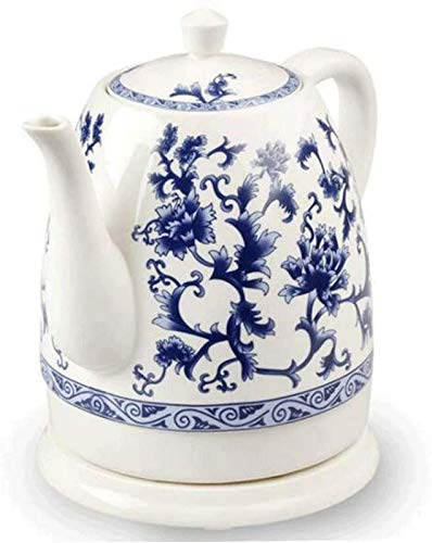 NIVOK Electric Kettle Electric Ceramic Cordless Blue and White Porcelain Kettle Teapot 1.5L Jug Boils Water Fast for Tea Coffee Soup Oatmeal