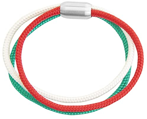 Paris Montana Hochwertiges Segeltau-Fanarmband mit Nationen-Flagge, Magnetverschluss, 8 mm Durchmesser, Handmade, Robust, Wasserdicht, Verschiedene Varianten, Unisex, für Sport- und Eventfans