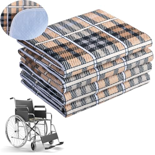 HUNAIGEE Inkontinenz-sitzauflage Inkontinenz Stuhlauflage Waschbar Wiederverwendbare Unterlage mit Antirutsch Trainingsunterlage Auflage für Sofa, Rollstuhl, Autositz 54x56cm 4St