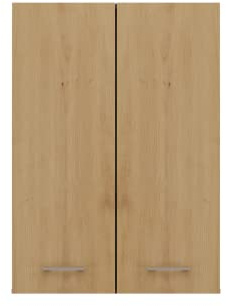 CDF Mobile Bagno Pensile Sospeso Sopra Lavatrice Scaffale a Muro con Ante Lunghe 4 Ripiani Chiusi Lavanderia 64 x 90 x 30 cm - Antracite/Rovere Artisan