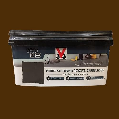 V33 Déco LAB Peinture Sol Intérieur 100% Carrelages Rouille 2 L