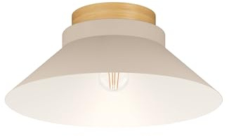 EGLO Deckenlampe Moharras, Deckenleuchte im Skandi und Boho Design | FSC100HB, Wohnzimmerlampe aus Holz in Natur und Metall in Sandfarben, Lampe Decke, Flurlampe mit E27 Fassung