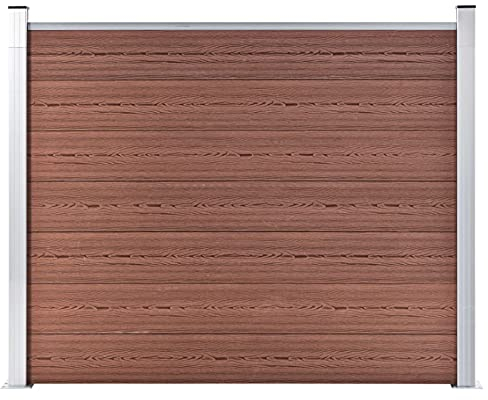 GuyAna Zaunelement WPC 180x146 cm Braun Zaunfelder Holz Zaunelemente Kunststoff Wpc Pfosten