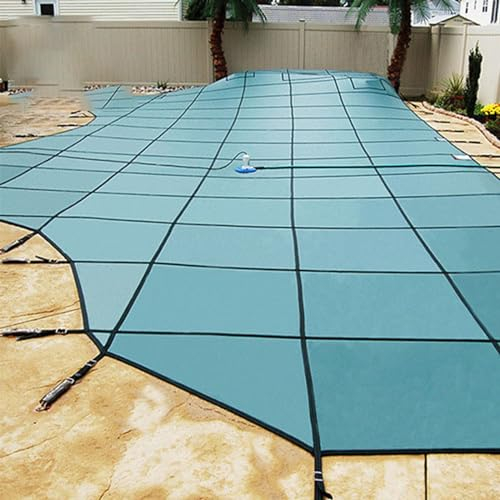 Abdeckplane Pool 30/28/26/24/22/18/15/14/12/10/8/7/6/5 FT Runde Oberhalb Pools Abdeckungen, Winter Heavy Duty Schwimmbad Sicherheit Abdeckung Grün Mesh mit Montage Hardware für In Ground Pools Decks,