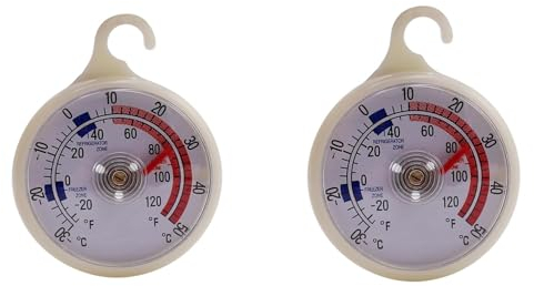 Find A Spare Twin Pack Freezer Thermometer Dial Freezer Refrigerator Cooler Thermometer For Refrigeration Temperature Control With Hanging Hook