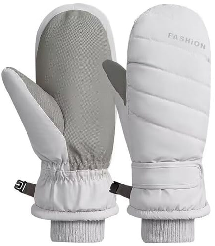 IZUS Women Ski-Gloves Plus-Velvet-Thickened Winter-Mittens Cold-Weather-Gloves Non-Slip-Palm Water-Repellent Outdoor Warm