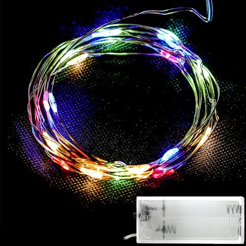 OXYN Luci Micro LED Natale Alimentazione Batterie Non Incluse Colore Luce Fissa Lampada Casa Albero Decorazioni Natalizie Stringa Striscia Ghirlanda Catena per Interni (20 Led 2,3m Multi Colore)