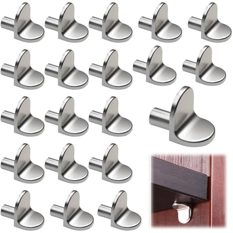 20 Pcs Shelf Pegs,Thickened Alloy Rack Shelf Support Pegs,Kitchen Cupboard Bracket Nails,Support Pin Bracket Stainless Steel,for Kitchen Cabinets Bookcases Closets Wardrobes Cabinets