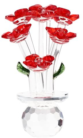 Zerodeko 1stk Kristallrose Blumenfiguren Aus Glas Hochzeitsmittelstücke Für Tische Blumen-briefbeschwerer Schmuck Widmen Hochzeitsblumensträuße Blumenschmuck Aus Glas Dekor Rosen Veilchen
