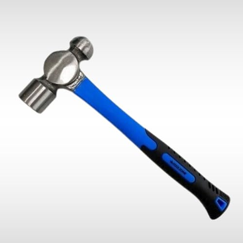 Dunnet Tools Hammer 32oz Ball Pein Hammer with Fibreglass Handle – Heavy Duty Engineers Tool with Reduced Vibration and Secure Head Fixing for Ball Pein Metalwork, Riveting, Crafts & Workshop Use