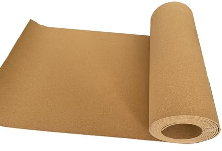 Liege Rouleau, Tableau Liège En Bandes, Liner D'Étagère En Liège, Dalles Sol En Liège, Isolant Thermique e Isolation Phonique, 6mm 8mm D'Épaisseur, Pour Bureau Home Diy SuppliesBraun(Color:Thick 8mm,S