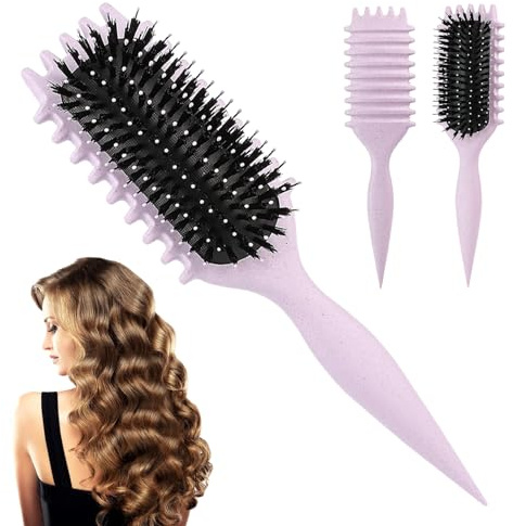Haarbürste, Curl Hair Brush, haarspangen damen,lockenbürste,Curl Define Styling Brush, Etangling Hair Brush for Women, Shaping and Defining Curls for Women(Lila)